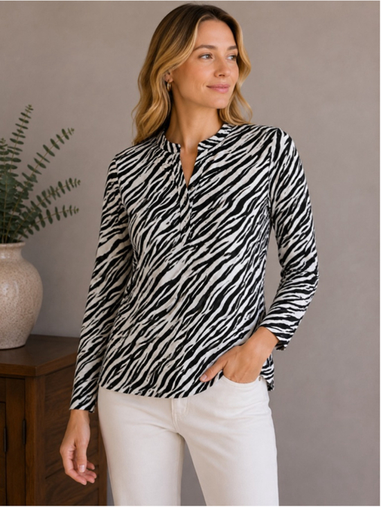 Sport Haley Tops - Women's Sport Haley Zebra Print Top Size XS Summer